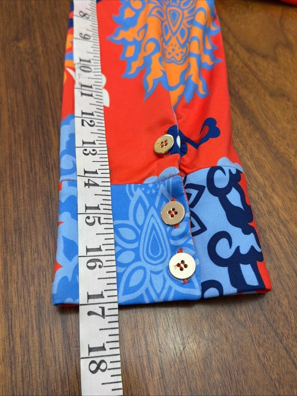 Gretchen Scott Designs XS Everyday Jersey Collared Dress Blue Orange Resort - Picture 12 of 12